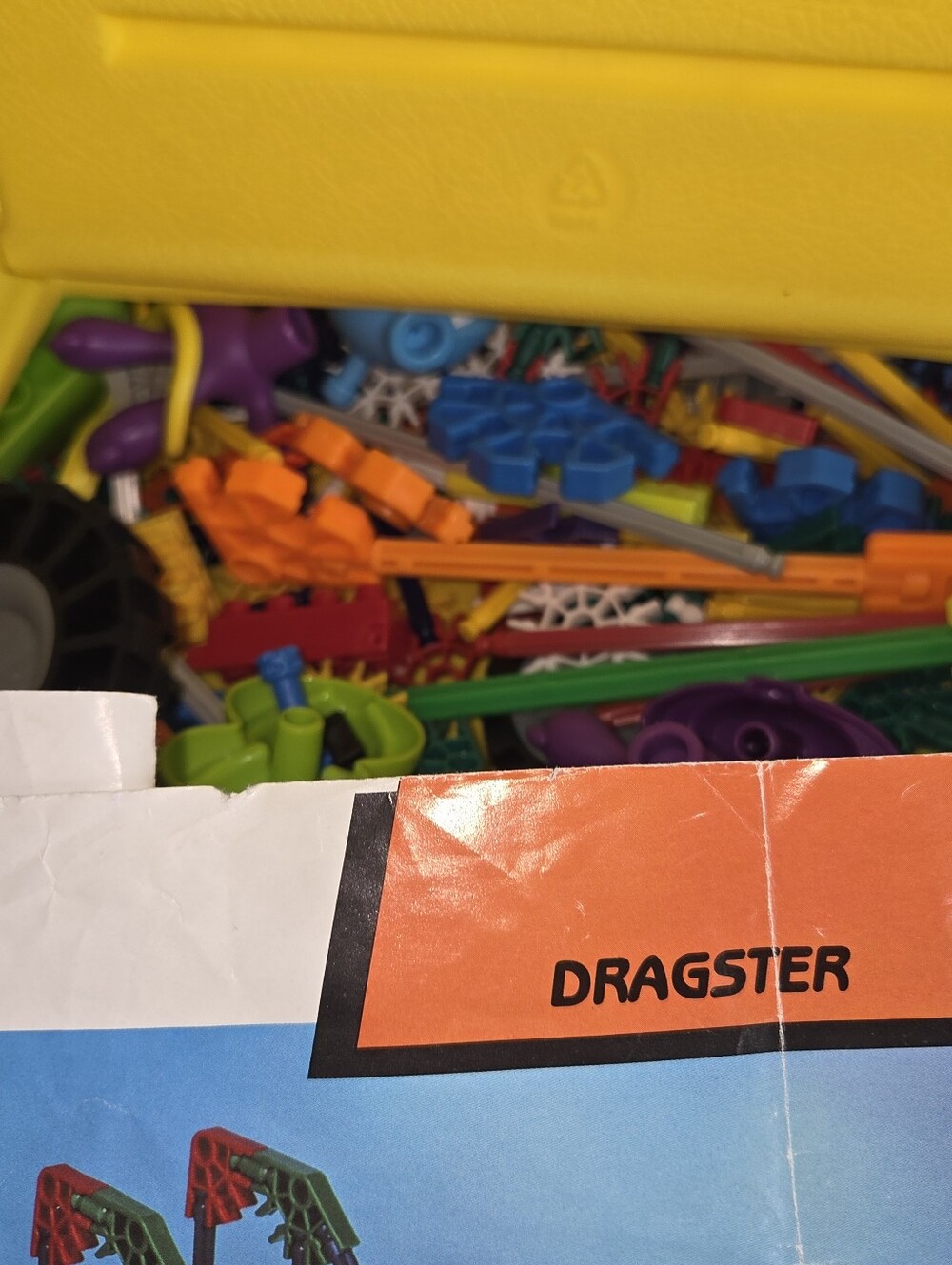 Vintage Knex Yellow Storage Case with Knex Box W/ Manuals, Pieces - Picture 5 of 7